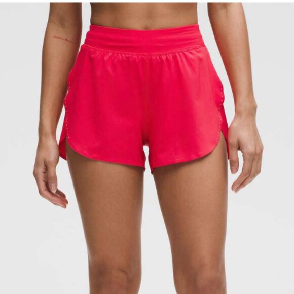 Lululemon Fast and Free High-Rise Classic-Fit Split Short 3" Red Glow (NWT) - Picture 1 of 9